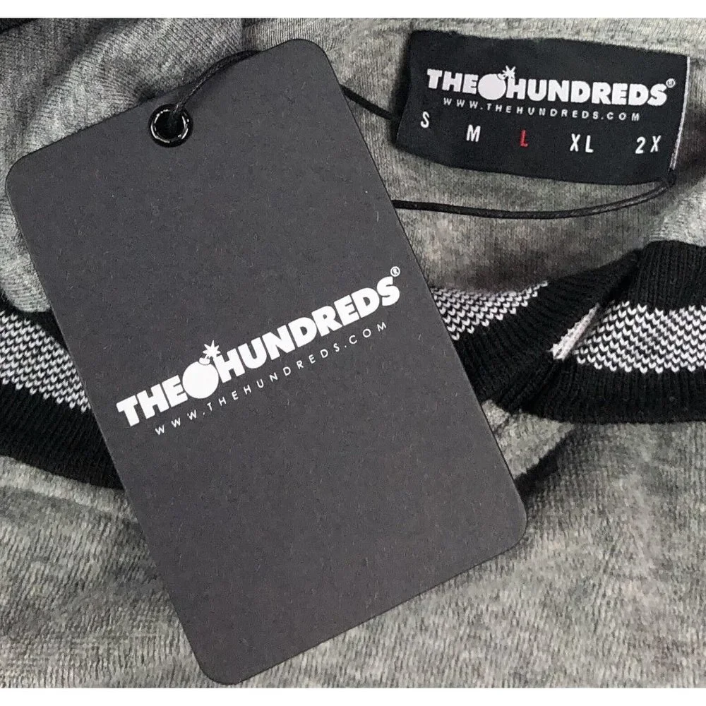 The Hundreds Marvin Mens Large Short Sleeve Hoodie Sweatshirt Gray Terry Cloth - Picture 6 of 12
